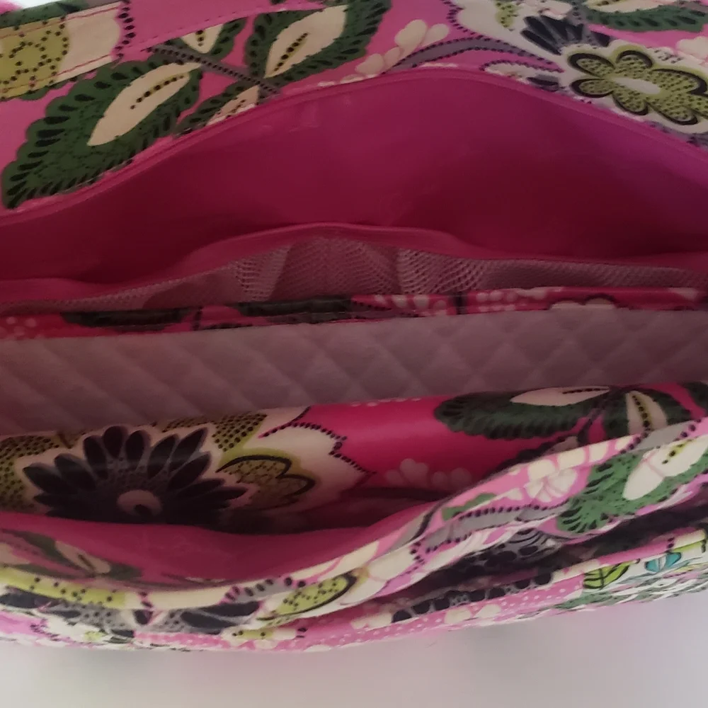 Vera Bradley Priscilla Pink Diaper Bag With Changing Pad